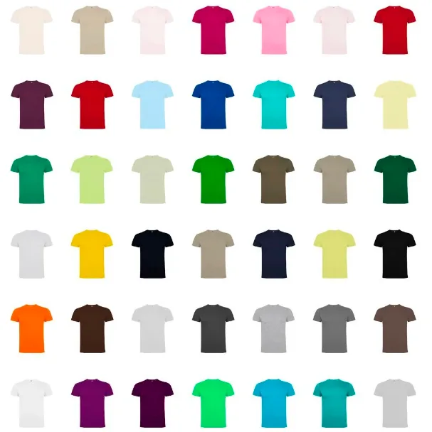 Gama de colores disponibles de la camiseta de algodón